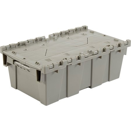 GLOBAL INDUSTRIAL Distribution Container With Hinged Lid, 19-5/8x11-7/8x7, Gray 442218GY